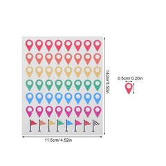 336Pcs Reusable Color Label Stickers for World Map Adventure Markers Multi Color