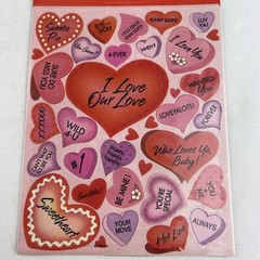 VINTAGE American Greetings Forget Me Not Heart Valentines Day Stickers 4 Sheets