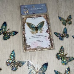 Blue Butterfly Butterflies 🦋 Holo Sticker Pack New Stickers Stained Glass Style