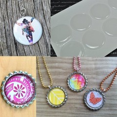 25mm Round Clear Epoxy Sticker 3D Effect DIY Jewelry Making For Bottle Caps