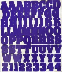 PURPLE 1-1/4 ALPHABET Stickers(2 sheets)Stickabilities•Letters •Numbers•Words•