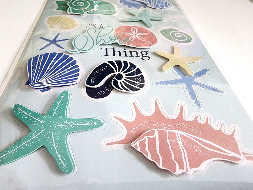 Seashells Starfish Shore Thing 3D Scrapbook Stickers Crafter’s Square 5×9