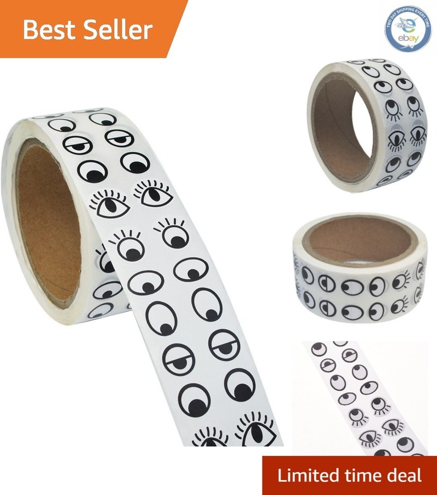 2000 Round DIY Eye Stickers – Black & White for Imaginative Halloween Designs