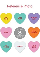 500 Valentine Candy Heart Stickers / 8 Different Messages