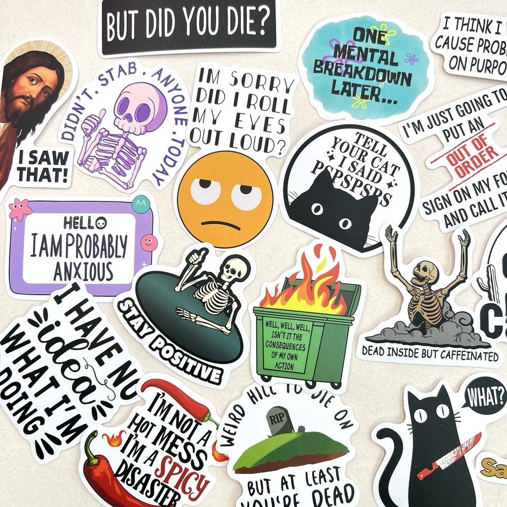 Snarky Funny Quote Stickers Junk Journal Collage Scrapbooking Laptop Phone