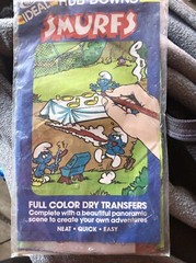Vintage ideal smurf rub downs 1981