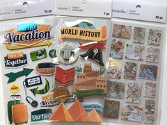 Recollections Vacation Travel Scrapbook Stickers Lot World Maps Journal