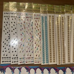 Lot Of 54 New Jewel Border Stickers Gemstone Multicolored adhesive Packs