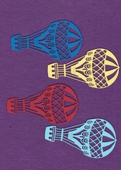 HOT AIR BALLOONS # 3 die cuts scrapbook cards