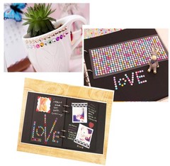 DoTebpa 4032 Pieces 6 mm Colorful Bling Rhinestone Sticker Sheet Multicolor