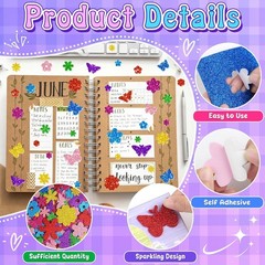 Self-Adhesive Glitter Foam Stickers – 512 PCS Spring Flower & Butterfly Set