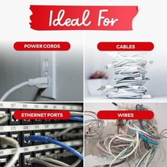 Cable Management Labels 240 pcs Waterproof Cord Tags for Electronics, 8 Colors
