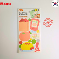 Daiso Korea 16pcs Kawaii Sticker Set Fruit, Animal,Emoji, Dinosaur, Dessert,Doll