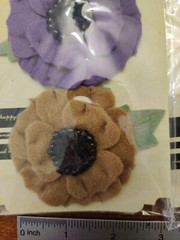 New 5 pkg Prima Marketing Large FELT Flower pink red purple gold green #10