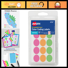 Removable Color-Coding Dot Stickers – 3/4″ Round Neon Labels, 315 Labels/Pack, 3
