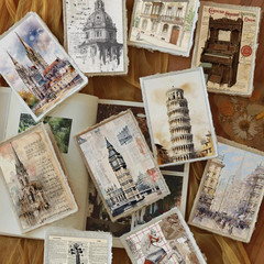 300 Pcs Vintage Aesthetic Washi Stickers – 6 Daily Life Scenery Themes Scrapboo