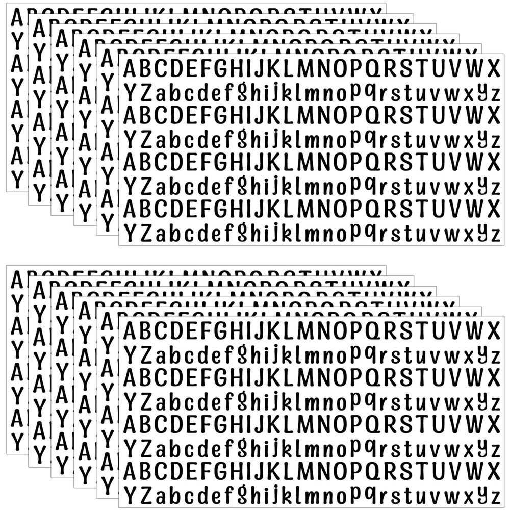 AVERZELLA 2500 PCS 12 Sheets Letter Stickers Small, 11×5.5 inch. Sheet, Black