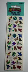Vintage Sandylion Prismatic Bird Mini Stickers Peacock Toucan Parrot Cardinal