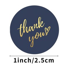 Roll of 500 1″ Thank You for Your Purchase Stickers Gold Round Sealing Labels