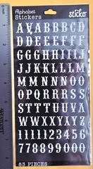 Alphabet Letters And Numbers/ Carnival White Glitter Small/ 83 pieces / Sticko