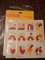 Lot Of 2 Vintage 1986 Hallmark Rainbow Pride Stickers Complete 2 Loose Sheets 18
