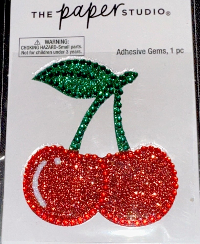 CHERRIES STICKER✨🍒🍒🍒🍒🍒✨2 1/4” X 2”✨FANCY✨GLITTER✨GEMS✨AWESOME✨