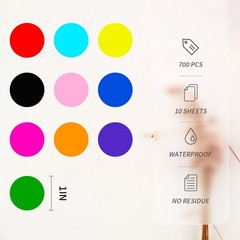 1 Inch Removable Color Dot Stickers 700 Pcs Waterproof Round Circle Labels Ea…