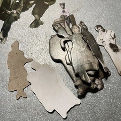 Tim Holtz Paper Dolls, Die Cut Vintage Photographic Images with plastic case