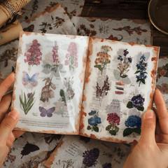 Flower Sticker for Journaling, 20 Sheets (150 Pieces) Translucent Washi Sticker