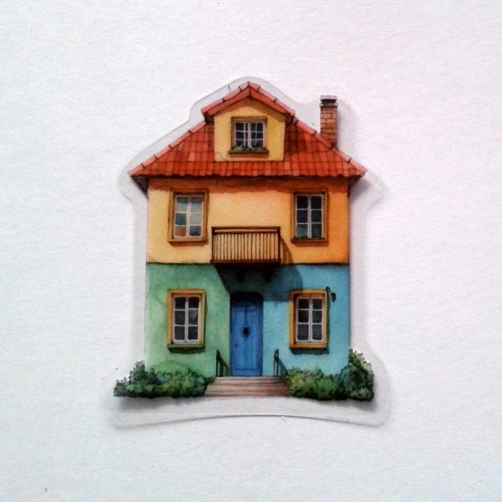 Cottage Style Fairy Tale House Clear Vinyl Decal Sticker Water Resistant Laptop