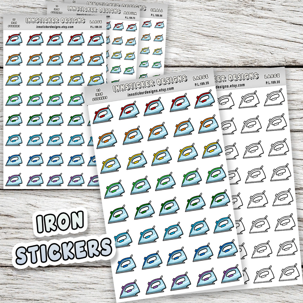 Iron Stickers, Mini Icon Reminder Planner stickers, Journals, Scrapbooks