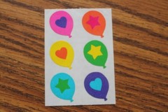 Vintage 1983 Illuminations Super Sixes Balloons Rainbow hearts & stars Rare