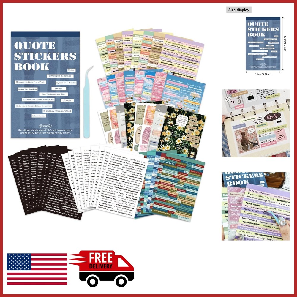2346PCS Quote Stickers for Scrapbooking 48 Sheets Inspirational Craft Kit