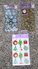 NEW Sticko Dimensional Vellum Christmas Stickers Snowflakes Santa Ornaments