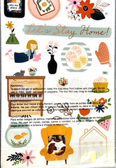 American Crafts Home Made Stickers 66 pcs 2 Sheets 12″ Family Time Scrapbooking