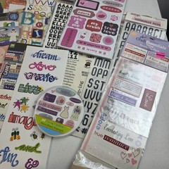 Lot Of Stickers Scrapbooking Rub-ons Hearts Letters Vacation Love Holiday 37pc