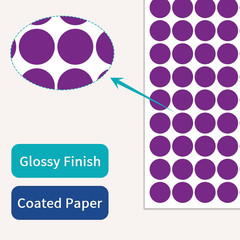 1″ Purple Dot Stickers 1050 PCS round Circle Stickers Colored Coding Labels