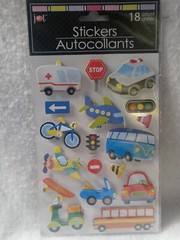 scrapbooking stickers – Modes Of Transportation Airplane Bus Bike Car NEW 18 Pcs