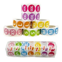 FuraHa 3500 PCS Clothing Size Stickers Labels 7/8″ Colorful Coded Round Self …