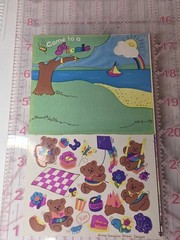 Vintage 1980s 80s Sandylion Maxi Design Stickers Come To A Picnic Bears 1983