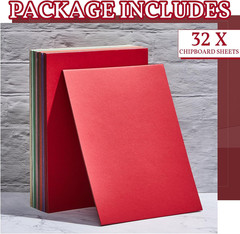 32 Pcs Christmas 50 Pt 11» X 8.5» Assorted Colored Chipboard Sheets Thick Boa