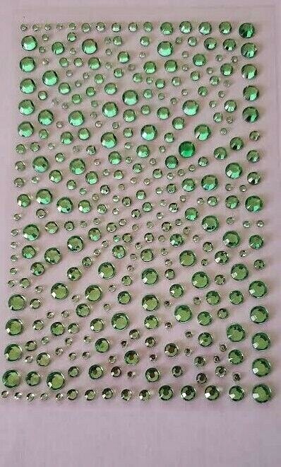 CraftbuddyUS 325 x 2,3,4,5mm EMERALD GREEN Self Adhesive Gems