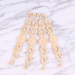 4PCS Wood Appliques for Cabinets White Embryo Decor Scrapbook Embellishments