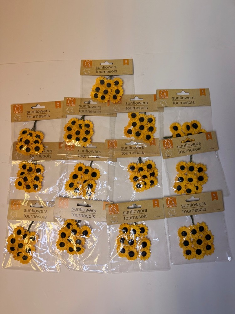 Lot of 13 Packs Artificial Sunflowers Craft Flowers Scrapbooking Card Making Dec
