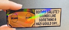 GI Robot Roman Salute Holographic Sticker