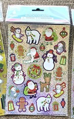 4 Pkgs Christmas Stickers, American Greetings, Scentos Metallic