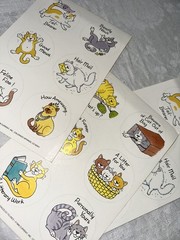 Vintage 1986 Current Frazzled Feline Stickers Cats Sticker Sheets 3 Three sheets