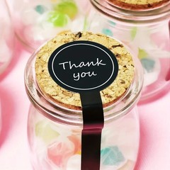 100Pcs Black Thank You Stickers for Pudding Bottles Baking Boxes Handmade Craft