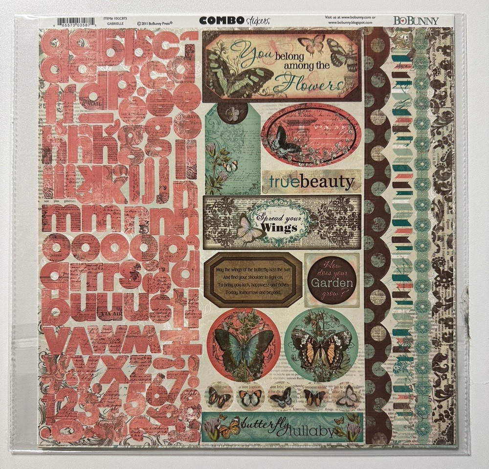 Bo Bunny Gabrielle 12×12 Combo Sticker Sheet