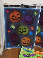 VINTAGE HALLOWEEN WINDOW CLINGS MULTIPLE SHEETS JACK-O-LANTERNS GHOSTS BATS